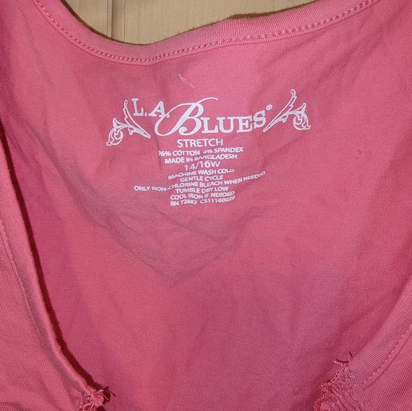 NWT LA Blues Pink Tank Top Shirt - Picture 5 of 8